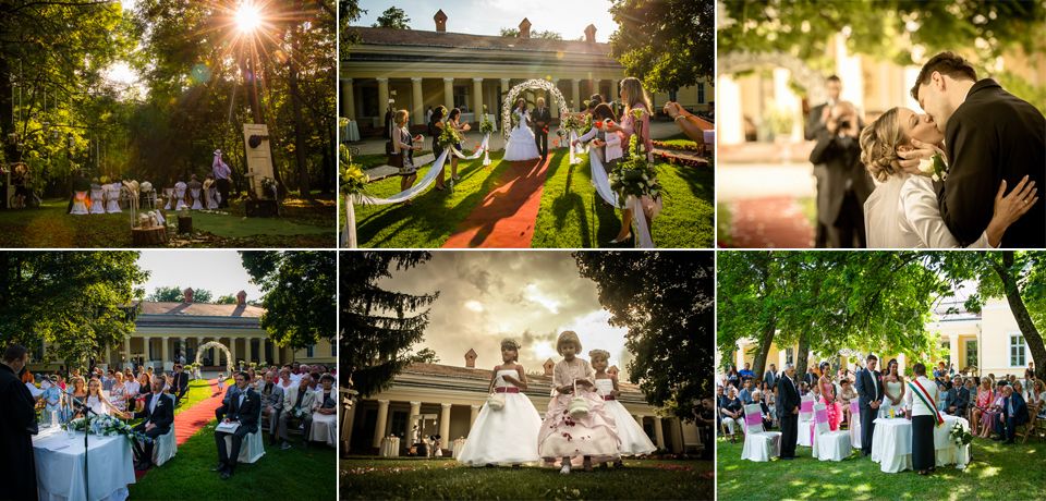 Intimate, outdoor wedding in Fenyőharaszt Castle Hotel, forest wedding
